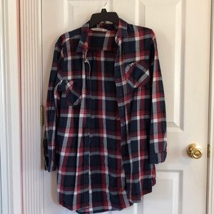 Long Red/Blue/White Flannel